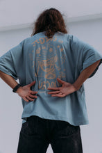 Load image into Gallery viewer, &#39;MY EVERYTHING HURTS&#39; oversized t-shirt ROLALOLA x Brainfkr collab / DENIM BLUE
