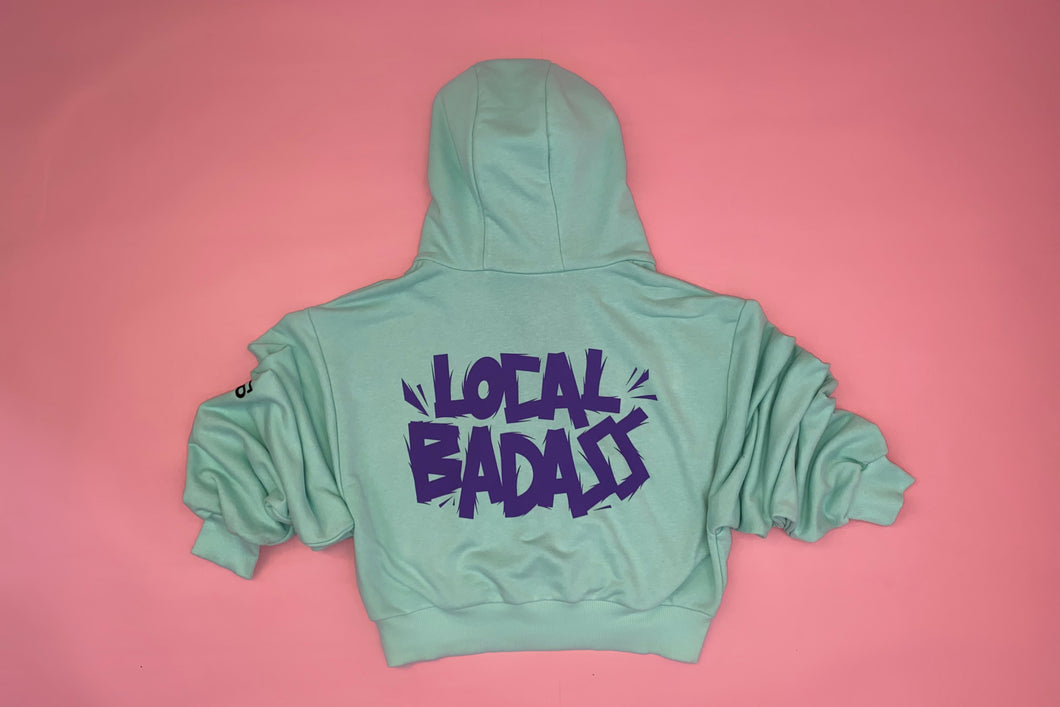 Cropped 'Local Badass' hoodie with zip pockets (Limited edition)